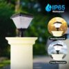 kh Solar Main Gate Pillar Light 34LEDs, RGB Multicolour Modes (Cool White, Warm White, Warm, RGB), Remote Control, IP65 Waterproof ABS Outdoor Garden & Pathway Lighting