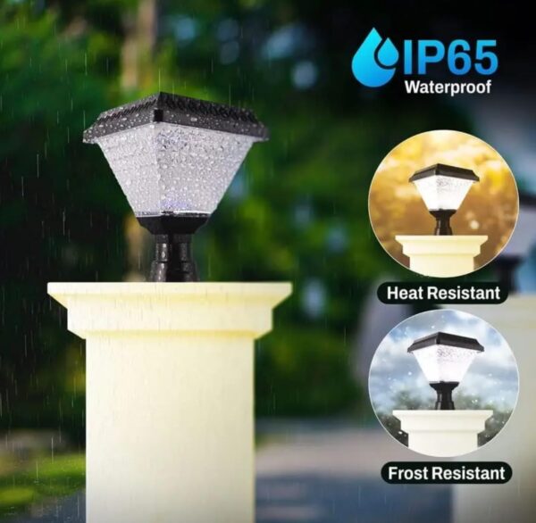 kh Solar Main Gate Pillar Light 34LEDs, RGB Multicolour Modes (Cool White, Warm White, Warm, RGB), Remote Control, IP65 Waterproof ABS Outdoor Garden & Pathway Lighting