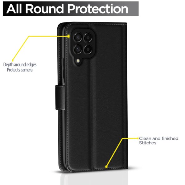 1775944038_Pikkme-Samsung-Galaxy-M53-5G-Flip-Case-Leather-Finish-Inside-TPU-with-Card-Pockets-Wallet-Stand-and-Shock-Proof-Magnetic-Closing-Complete-Protection-Flip-Cover-Black.jpg Pikkme Samsung Galaxy M53 5G Flip Case Leather Finish | Inside TPU with Card Pockets | Wallet Stand and Shock Proof | Magnetic Closing | Complete Protection Flip Cover (Black)