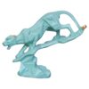 eCraftIndia Green Resin Black Panther Jaguar Statue On Rock Animal Showpiece for Home Decor Living Room Bedroom | Gift for Diwali Housewarming Birthday