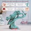 eCraftIndia Green Resin Black Panther Jaguar Statue On Rock Animal Showpiece for Home Decor Living Room Bedroom | Gift for Diwali Housewarming Birthday