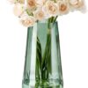 SPHINX Decorative Glass Vase for Flowers Plants Home Decor Office Living Table Decorations, Vases for Home Decor, Luster Glass Vase,Modern - (Green, Approx 9 Inches Height)