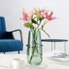SPHINX Decorative Glass Vase for Flowers Plants Home Decor Office Living Table Decorations, Vases for Home Decor, Luster Glass Vase,Modern - (Green, Approx 9 Inches Height)
