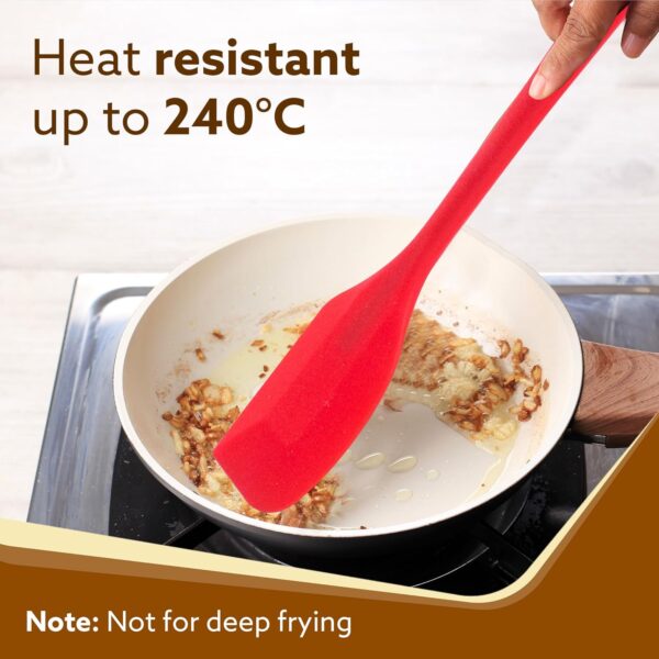 AGARO Silicone Spatula Set of 6, Large Heat Resistant Spatula for Cooking, Baking and Mixing, Non-Stick Cookware for Kitchen, BPA Free, Seamless Design, Deluxe, Red.