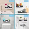 Leawall Self-Adhesive Plastic Bathroom Rack - Wall Mounted Shelf Organizer for Bathroom & Kitchen - Durable Storage Rack for Bathroom Accessories, Home Organization & Hardware