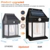 MB STAR Outdoor Solar Lights, Dusk to Dawn Solar Wall Sconce Motion Sensor, 3 Lighting Modes Waterproof Wall Lantern Light Fixtures for Garden Yard Patio Fence Outside - Black, Pack of 1