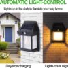 MB STAR Outdoor Solar Lights, Dusk to Dawn Solar Wall Sconce Motion Sensor, 3 Lighting Modes Waterproof Wall Lantern Light Fixtures for Garden Yard Patio Fence Outside - Black, Pack of 1
