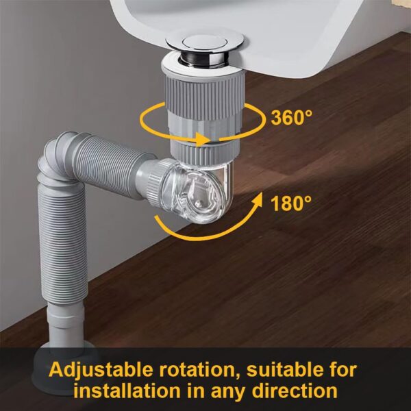 1775962719_Adjustable-Anti-Odor-Sink-Drain-Pipe-Kit-for-Bathroom-Kitchen-Flexible-Leak-Proof-Waste-Pipe-with-Deodorizing-Trap-Fast-Drainage-Hose-Universal-Fit-Easy-DIY-Installation.jpg Adjustable Anti-Odor Sink Drain Pipe Kit for Bathroom & Kitchen | Flexible Leak-Proof Waste Pipe with Deodorizing Trap, Fast Drainage Hose, Universal Fit & Easy DIY Installation