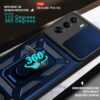 AIBEX® Back Cover Compatible for Realme P4X 5G | D10 Tough Armor Case | Sliding Camera Shield | 360° Protection | Kickstand Ring Holder | Military-Grade Bumper Case - Blue