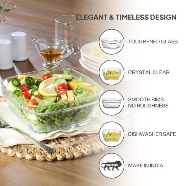 1775979638_CELLO-Nadir-Square-Stackable-Bowl-1.1-Litre-17-cm-Multipurpose-Clear-Glass-Bowl-for-Kitchen-and-Table-Use.jpg CELLO Nadir Square Stackable Bowl 1.1 Litre 17 cm | Multipurpose Clear Glass Bowl for Kitchen and Table Use