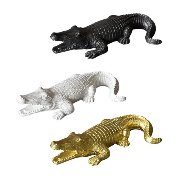 Crocodile Figurine Souvenirs Ornament Crafts Resin for Table Bedroom Balcony BlackHome & Garden|Home Dacor|Figurines|1 Crocodile Figurine