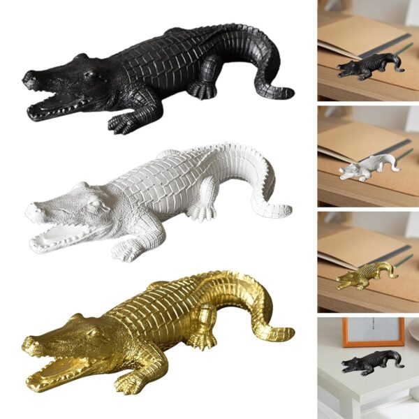 Crocodile Figurine Souvenirs Ornament Crafts Resin for Table Bedroom Balcony BlackHome & Garden|Home Dacor|Figurines|1 Crocodile Figurine