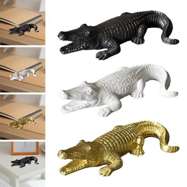 Crocodile Figurine Souvenirs Ornament Crafts Resin for Table Bedroom Balcony BlackHome & Garden|Home Dacor|Figurines|1 Crocodile Figurine