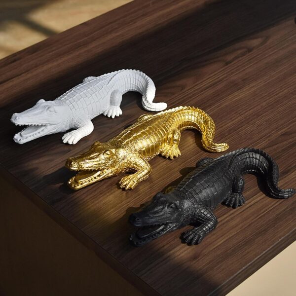 Crocodile Figurine Souvenirs Ornament Crafts Resin for Table Bedroom Balcony BlackHome & Garden|Home Dacor|Figurines|1 Crocodile Figurine