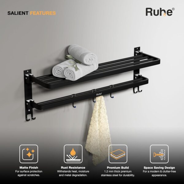 1775981206_Ruhe®-Dual-Folding-Towel-Rack-Black-Premium-Grade-Stainless-Steel-Dual-Folding-Towel-RackTowel-HolderTowel-StandAccessories-for-Bathroom-and-Kitchen-24-Inches.jpg Ruhe® Dual Folding Towel Rack, Black | Premium Grade Stainless Steel Dual Folding Towel Rack/Towel Holder/Towel Stand/Accessories for Bathroom and Kitchen | (24 Inches)