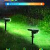 Solar Landscape Spotlight 10 LED 1800mAh Li-ion Battery Outdoor Light Ground Spot Lamp with 1W Polysilicon Panel for Yard Garden Driveway Porch Patio (Pack of 1)
