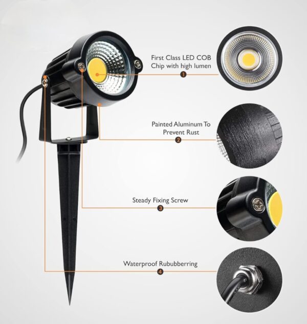 1775995413_Sirius-5-Watts-Outdoor-Modern-Aluminium-Spot-and-Spike-Garden-Light-IP65-Waterproof-with-Adjustable-Head-Warm-White.jpg Sirius 5 Watts Outdoor Modern Aluminium Spot and Spike Garden Light, IP65 Waterproof with Adjustable Head (Warm White)
