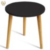 Beautiful Antique Wooden Fold-able Side Table/Plant Stand/End Table/Stool Living Room Kids Play Furniture Table Round Shape (Black)