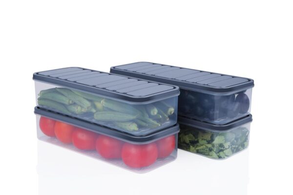 Air Tight Plastic Storage Containers Set for Kitchen | Pantry Organizers Kitchen Accessories Items,Fridge Storage Boxes | Leak-Proof, Durable, and Space-Saving (4, 2500ml) (1200 ML, 4)