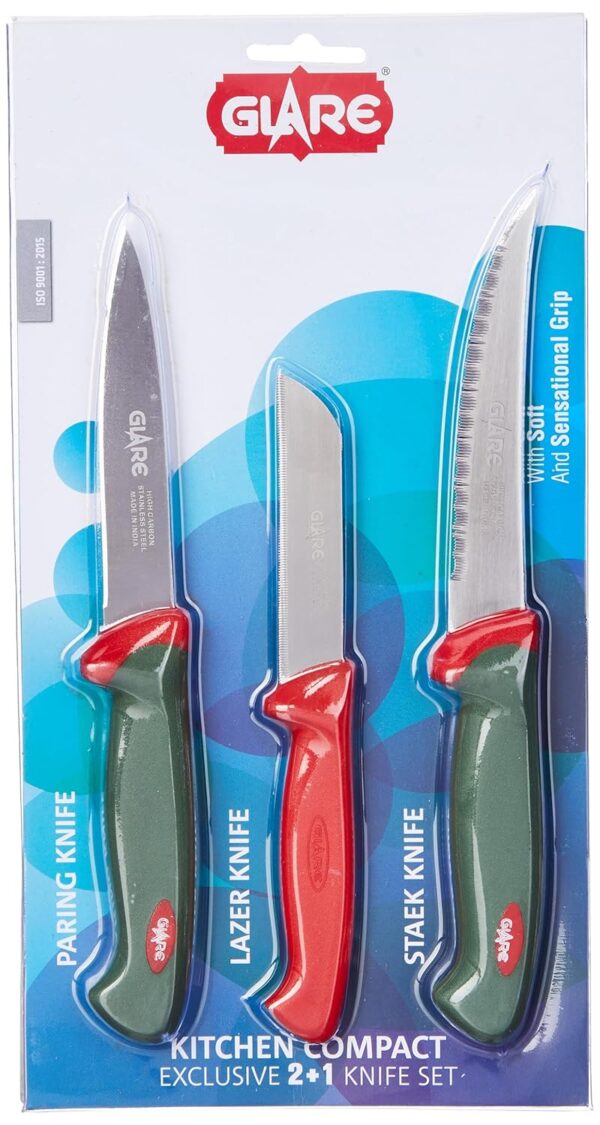 Glare GA-128 Stainless Steel Kitchen Compact Knives Set of 3