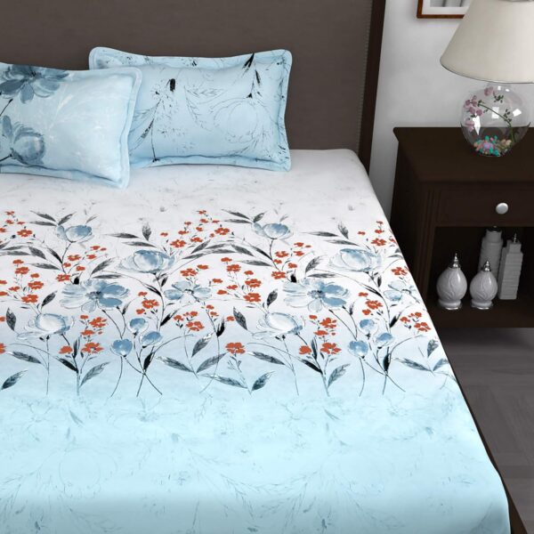 1776006536_Story@Home-Bedsheet-for-King-Size-Bed-Cotton-Bedsheet-Floral-King-Size-Bed-Sheet-Cotton-with-2-King-Pillow-Covers-270-X-270-Cm-Sky-Blue-Perfect-for-Diwali-GiftingFestive-Gifting-260TC.jpg Story@Home Bedsheet for King Size Bed | Cotton Bedsheet | Floral | King Size Bed Sheet Cotton with 2 King Pillow Covers (270 X 270 Cm, Sky Blue) | Perfect for Diwali Gifting/Festive Gifting | 260TC
