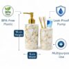 LAGET® Bathroom Accessories Set for Utility and Toothbrush Holder Bathroom Decor | Handwash Liquid Soap Dispenser Pump for Bathroom, Kitchen, Wash Basin, Sink (Cream Stone)