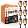 Geemoo 6 Pack Solar Flickering Dancing Flame Lights Waterproof Solar Torch Lights for Outdoor Garden Patio Pathway Yard Driveway Decorative
