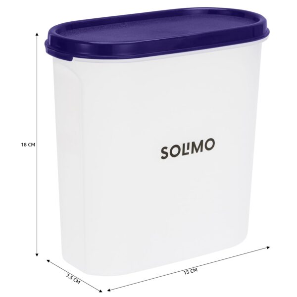 Amazon Brand - Solimo Modular Plastic Storage Containers with Lid | Airtight | BPA-Free | Set of 6 | 1.8 L (Blue)