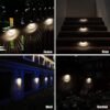 Solar Deck Outdoor Lights Waterproof Automatic Day Off & Night On Solar Lights for Outdoor Garden, Patio,Pathway,Wall,Stair & Yard Decoration,Balconies (Warm White) (2)