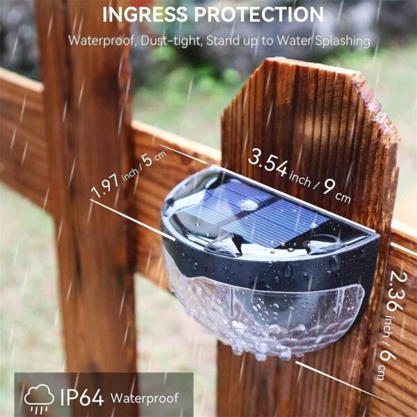 Solar Deck Outdoor Lights Waterproof Automatic Day Off & Night On Solar Lights for Outdoor Garden, Patio,Pathway,Wall,Stair & Yard Decoration,Balconies (Warm White) (2)