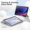 ProElite Cover for Samsung Galaxy Tab S10 Lite 10.9"/ Tab S9 FE 10.9 inch/Tab S10 FE/Tab S9 11" Cover, Soft Flexible Flip Case Cover with S Pen Holder, Auto Sleep Wake, [Recoil Series] - Grey