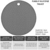 FiABLE Premium Grade Silicone Trivet Mats - High Heat Resistant mats, Non Stick, Non Slip, Scratch Proof | Coasters for Hot Pans | 8mm Extra Thick for Dining and Kitchen - Set of 3 Grey