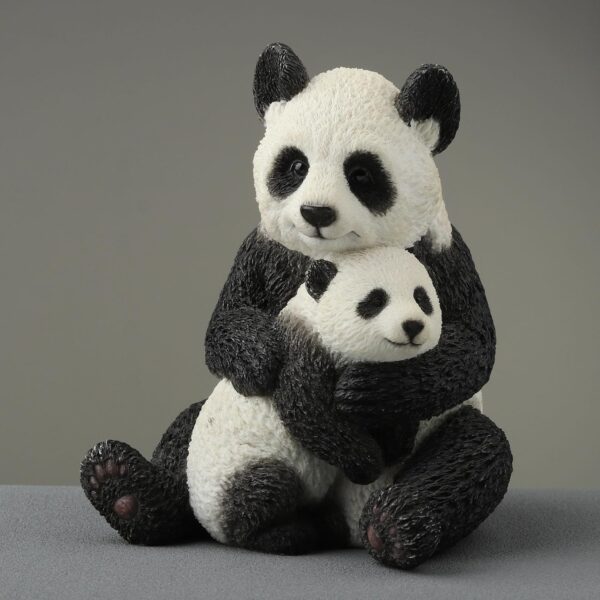 Veronese Design 4 1/2 Inch Mother Panda Hugging Cub Resin Animal Sculpture Hand Painted Collectible Figurine