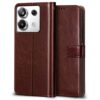 WOW IMAGINE Shock Proof Flip Cover Back Case Cover for Xiaomi Mi Redmi Note 13 5G (Flexible | Leather Finish | Card Pockets Wallet & Stand | Chestnut Brown)