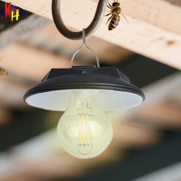 kh Solar LED Wall Light with PIR Motion Sensor, Tungsten Style Outdoor Waterproof Solar Lamp, Split Solar Panel Wall-Mounted Garden Light for Camping, Courtyard, Street, Emergency Lighting