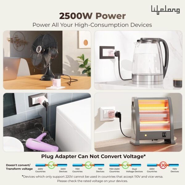 1776041316_Lifelong-Electronics-10A-Universal-Travel-Adapter-All-in-One-2500W-Heavy-Duty-Power-180-Countries-EuropeUSUKAUAsia-etc.-9-Hole-International-Worldwide-Socket-Accessories-Latest-Launch.jpg Lifelong Electronics 10A Universal Travel Adapter All in One | 2500W Heavy Duty Power | 180+ Countries - Europe/US/UK/AU/Asia etc. | 9-Hole International Worldwide Socket Accessories (Latest Launch)