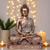 Global Grabbers New 25 Centimetre Meditating Sitting Buddha Statue showpiece Idol Home Decor Items for Living Room and Gifts (Golden2)