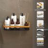 amazon basics 2 Pack Self Adhesive Bathroom Shelf for Wall, Bathroom Organiser Without Drill, Rust Resistant Wall Mounted Bathroom Rack for Shampoo, Soap & Toiletries, Black