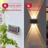 XERGY LED Solar Powered Wall Fence Light Waterproof Night Spotlight for Garden Wall Balcony Decoration, Bright Wireless Outdoor Solar Light for Home (Warm White) (Pack of 1)