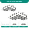 amazon basics Bathroom Organiser Without Drill | Bathroom Corner Shelves | Washroom Storage Organizer | Shelf & Fittings | Wall Mounted Pack of 2