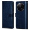 WOW IMAGINE Shock Proof Flip Cover Back Case Cover for WOW IMAGINE Shock Proof Flip Cover Back Case Cover for Mi Redmi A3 | Redmi A3X | Poco C61 (Flexible | Leather Finish | Card Pockets Wallet & Stand | Blue)