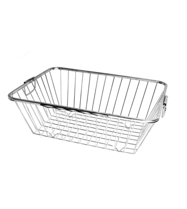 Dish Drainer Basket for Kitchen | Utensil Stand for Kitchen | Dish Drying Rack with Drainer Bartan Stand Dish Rack with - 360 Degree Rotation Dish Drainer (Stainless Steel)
