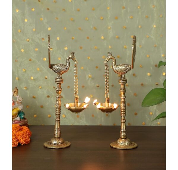 1776073181_Two-Moustaches-Peacock-Design-9-Inches-Brass-Hanging-Diya-Pair-Diya-for-Pooja-Diyas-for-Home-Decoration-Antique-Yellow-Standard-Pack-of-2.jpg Two Moustaches Peacock Design 9 Inches Brass Hanging Diya Pair, Diya for Pooja, Diyas for Home Decoration, Antique Yellow, Standard, Pack of 2