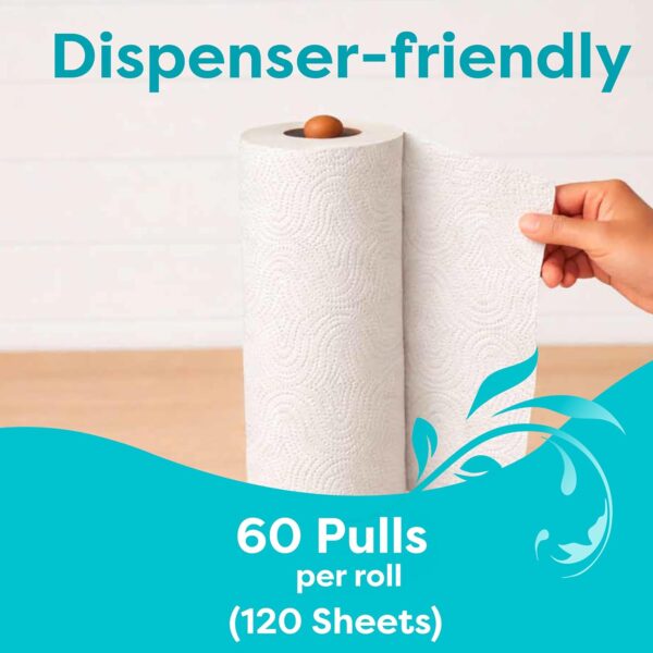 Origami 2 Ply 2 in 1 Kitchen Tissue Paper Roll | Tough, Super Absorbent & Food Safe Tissues for Spotless Cleaning | Ideal for Multi Purpose Use (60 Pulls Per Roll, 120 Sheets)