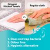 Origami 2 Ply 2 in 1 Kitchen Tissue Paper Roll | Tough, Super Absorbent & Food Safe Tissues for Spotless Cleaning | Ideal for Multi Purpose Use (60 Pulls Per Roll, 120 Sheets)