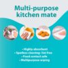 Origami 2 Ply 2 in 1 Kitchen Tissue Paper Roll | Tough, Super Absorbent & Food Safe Tissues for Spotless Cleaning | Ideal for Multi Purpose Use (60 Pulls Per Roll, 120 Sheets)