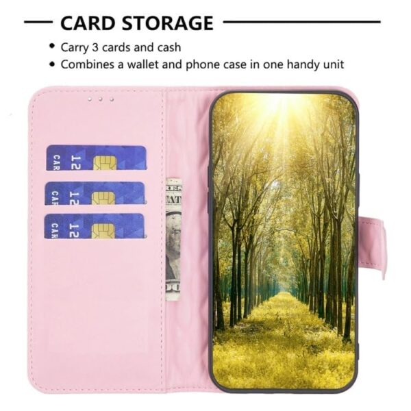 TELETEL Quilt Leather Magnetic Closure | Cards & Cash Pockets Wallet Mobile Case | Phone Flip Cover - Pink for Samsung Galaxy M21