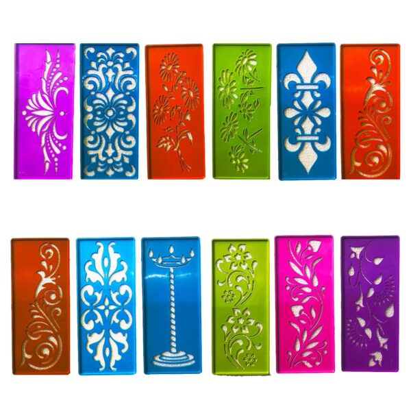 1776080508_CraftVatika-Rangoli-Stencil-Set-of-12-Diwali-Decoration-Items-Rangoli-Making-muggu-Stencils-for-Floor-Decorations-Reusebale-Rangoli-Stencils-18-CM-Rectangular.jpg CraftVatika Rangoli Stencil Set of 12, Diwali Decoration Items, Rangoli Making muggu Stencils for Floor Decorations, Reusebale Rangoli Stencils (18 CM Rectangular)