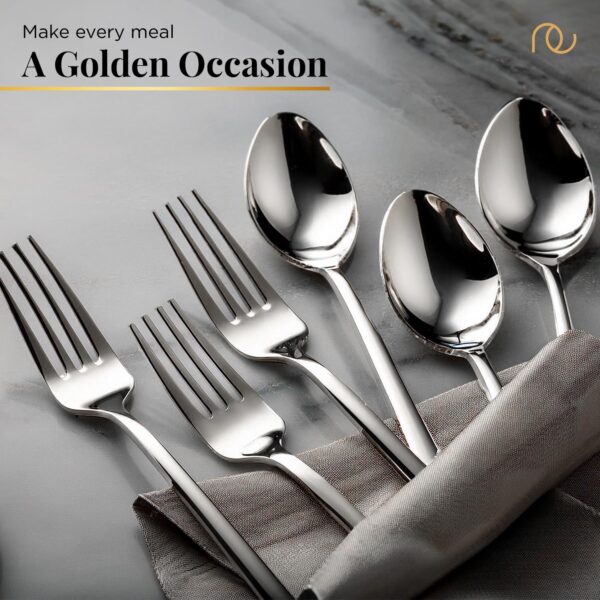 Frenchware Cutlery (Set of 12, Stainless Steel Spoons - 6 and Forks - 6), 100% Food Grade, Non Toxic, Anti-Rust, Dishwasher Safe, Perfect Gifting Set for All Occasions