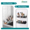 JIALTO 1 Pcs Bathroom Accessories - Multipurpose Aluminium Bathroom Shelf for Wall | Self-Adhesive Wall Mounted Bathroom Organiser Without Drill | 1 Pcs Black Bathroom Shelf | Bathroom Rack (Black)